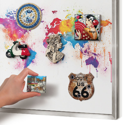 Printed magnet board in a silver frame Color map