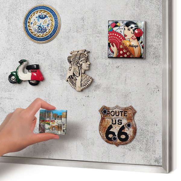 Printed magnet board in a silver frame Raw concrete