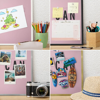 Souvenir magnet display board with a silver frame Motivation every day