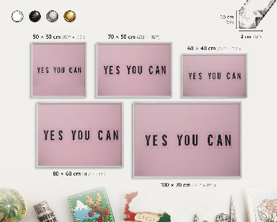 Souvenir magnet display board with a silver frame Motivation every day