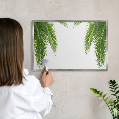 Souvenir magnet display board with a silver frame Exotic nature