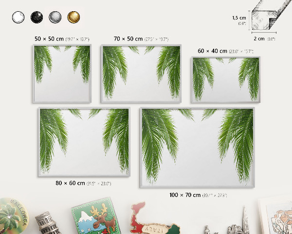 Souvenir magnet display board with a silver frame Exotic nature