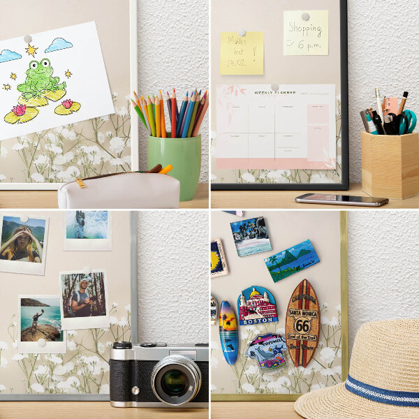Printed magnet board in a silver frame Subtle nature