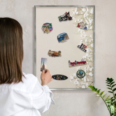Printed magnet board in a silver frame Subtle nature