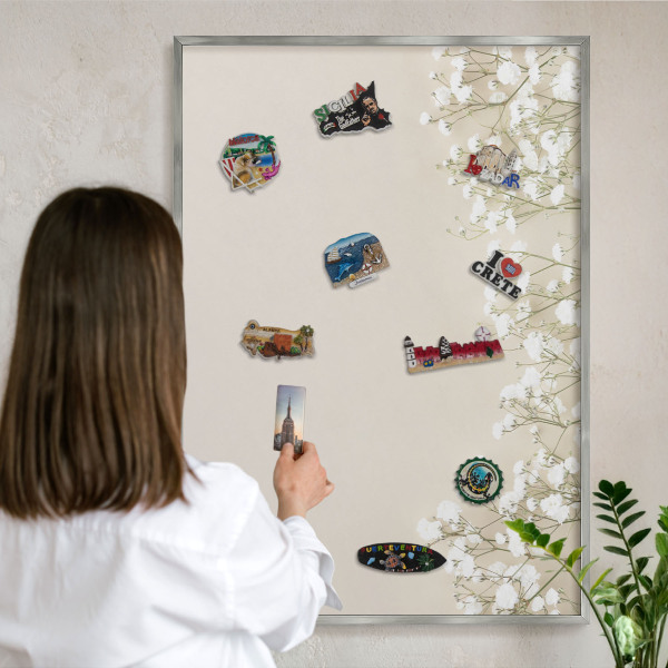 Printed magnet board in a silver frame Subtle nature