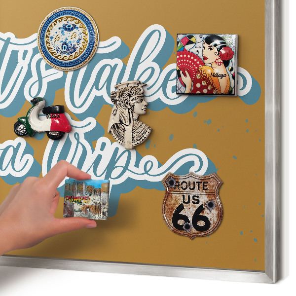 Printed magnet board in a silver frame Dream Trip
