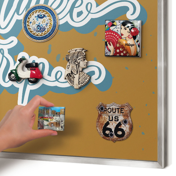 Printed magnet board in a silver frame Dream Trip