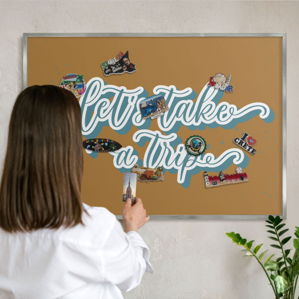 Printed magnet board in a silver frame Dream Trip