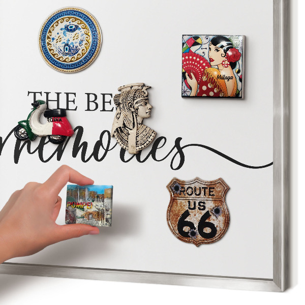 Printed magnet board in a silver frame Inspiring memories