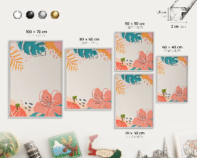Souvenir magnet display board with a silver frame Modern nature