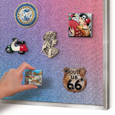 Printed magnet board in a silver frame Colorful gradient