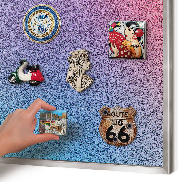Printed magnet board in a silver frame Colorful gradient
