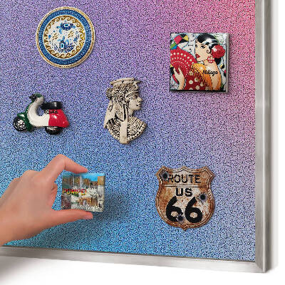 Printed magnet board in a silver frame Colorful gradient