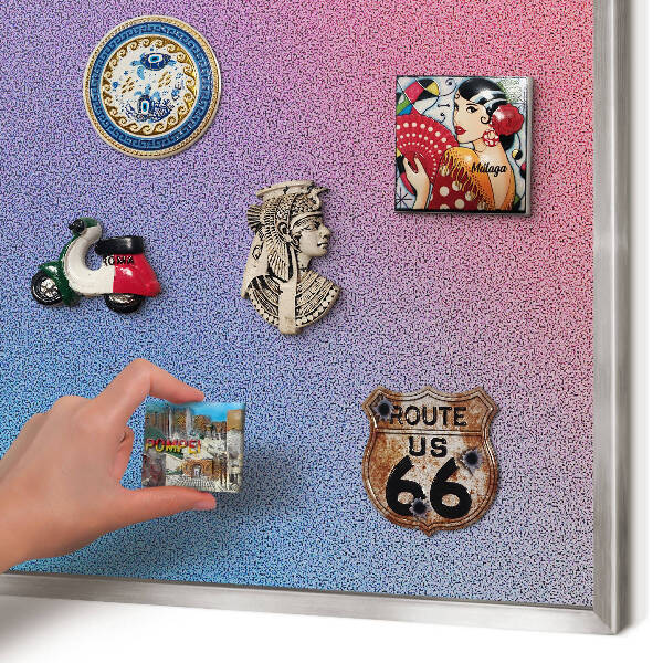 Printed magnet board in a silver frame Colorful gradient