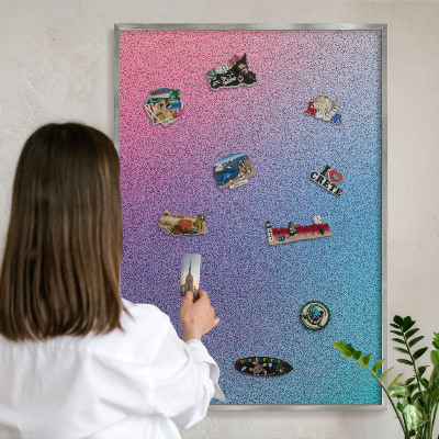 Printed magnet board in a silver frame Colorful gradient