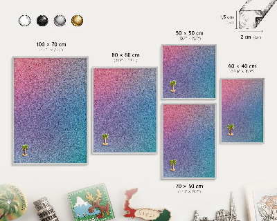 Printed magnet board in a silver frame Colorful gradient