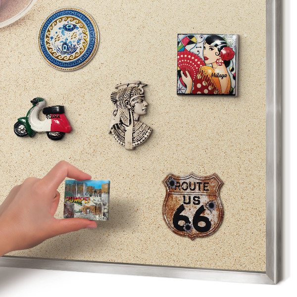 Printed magnet board in a silver frame Summer beach
