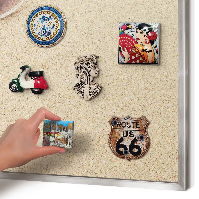 Printed magnet board in a silver frame Summer beach