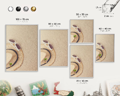 Printed magnet board in a silver frame Summer beach
