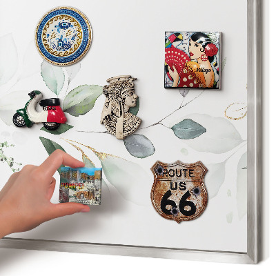 Printed magnet board in a silver frame Botanical elegance