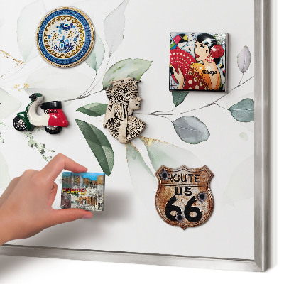 Printed magnet board in a silver frame Botanical elegance