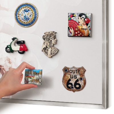 Printed magnet board in a silver frame White peonies