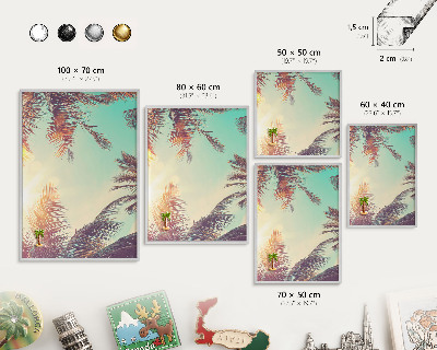 Souvenir magnet display board with a silver frame Tropical paradise