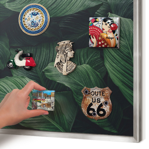 Printed magnet board in a silver frame The greenery of nature