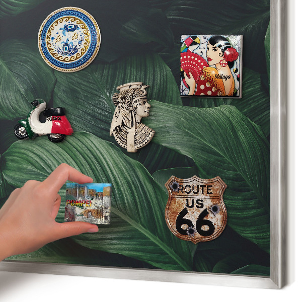 Printed magnet board in a silver frame The greenery of nature