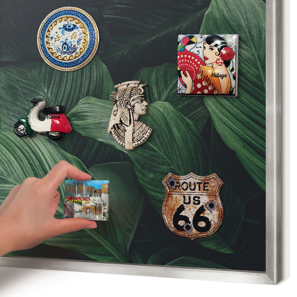 Printed magnet board in a silver frame The greenery of nature