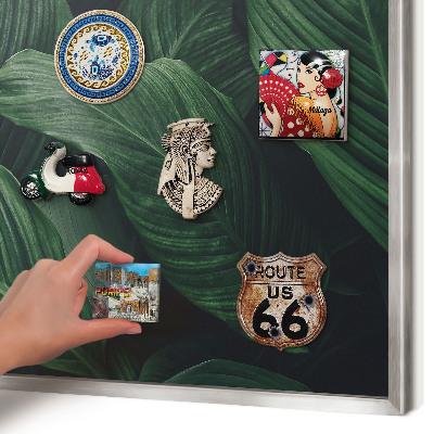 Printed magnet board in a silver frame The greenery of nature