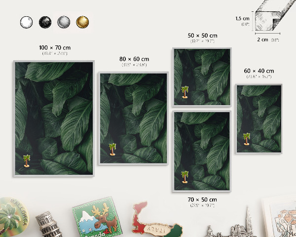 Printed magnet board in a silver frame The greenery of nature