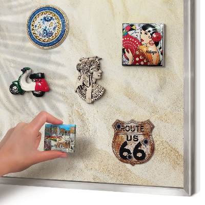 Printed magnet board in a silver frame Tropical pattern