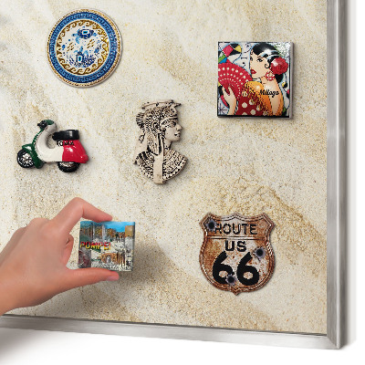Printed magnet board in a silver frame Tropical pattern