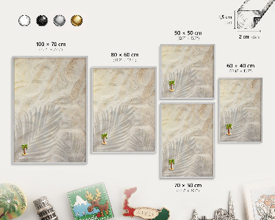 Printed magnet board in a silver frame Tropical pattern