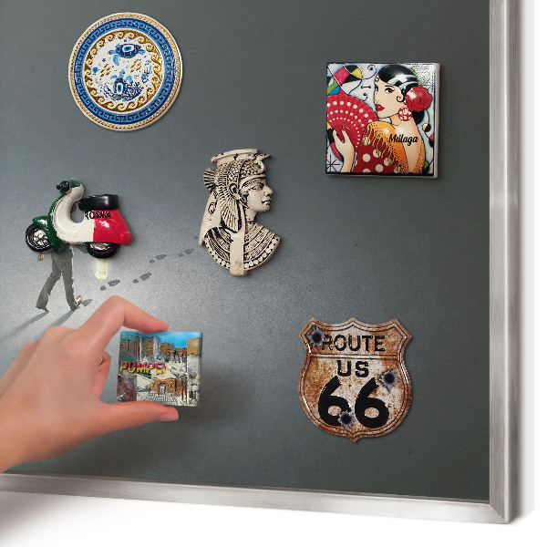Printed magnet board in a silver frame Night hike