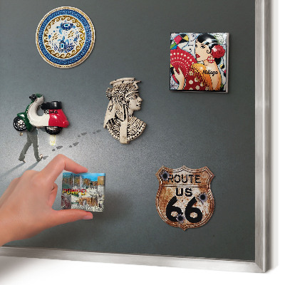 Printed magnet board in a silver frame Night hike