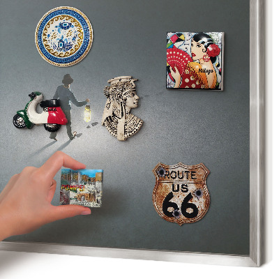 Printed magnet board in a silver frame Night hike
