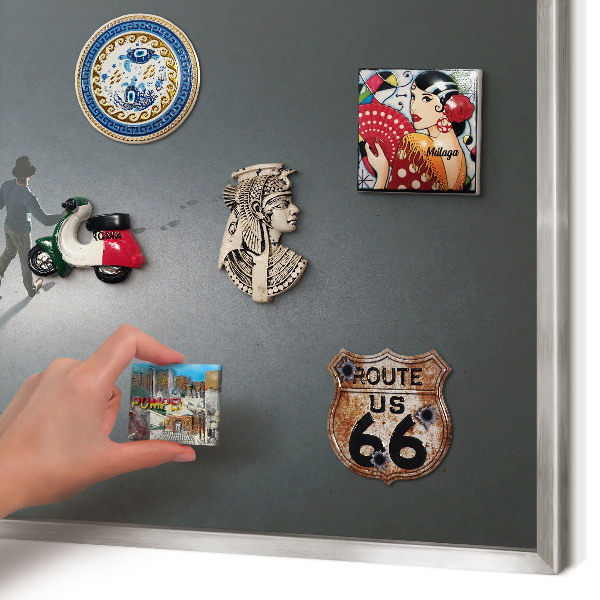 Printed magnet board in a silver frame Night hike