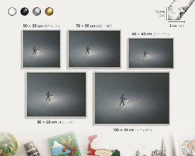 Printed magnet board in a silver frame Night hike