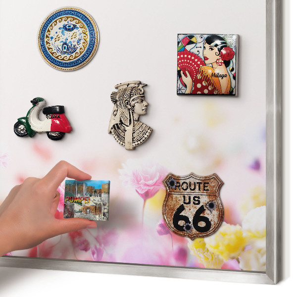 Printed magnet board in a silver frame Pastel flowers