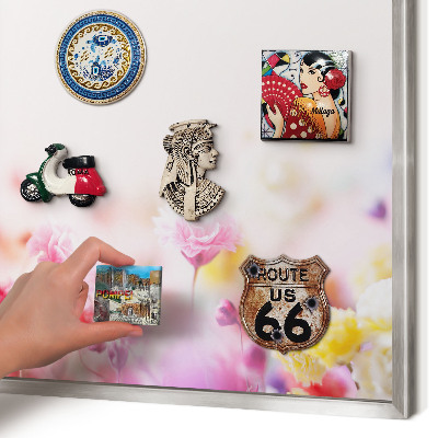 Printed magnet board in a silver frame Pastel flowers