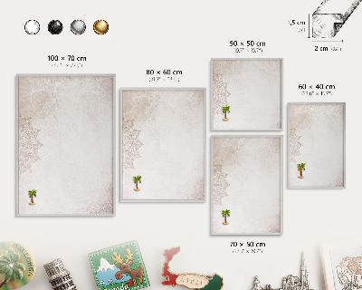 Printed magnet board in a silver frame Ethnic patterns