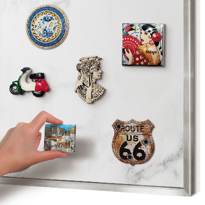 Printed magnet board in a silver frame Elegant marble