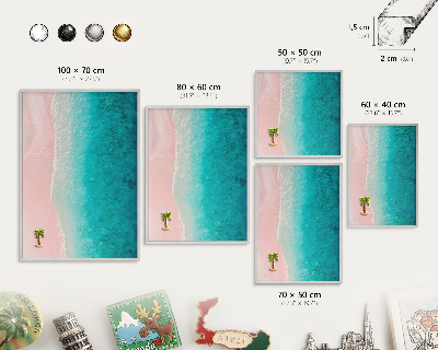 Printed magnet board in a silver frame Summer relaxation