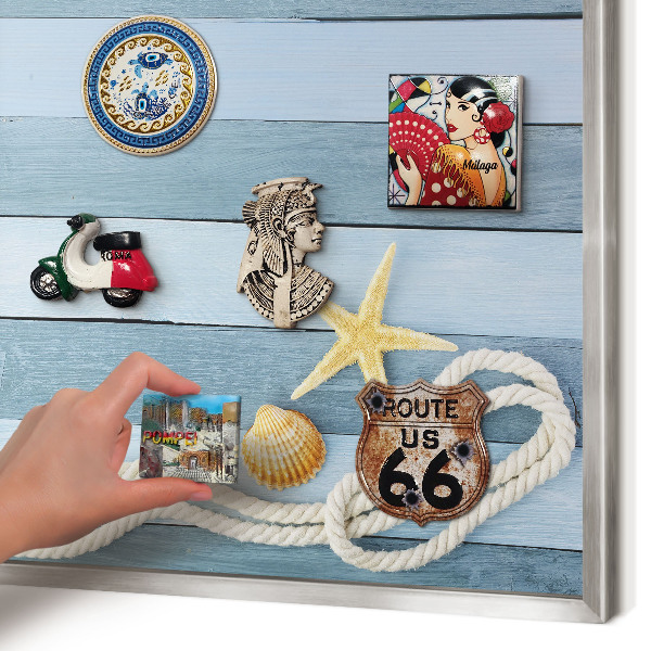 Printed magnet board in a silver frame Maritime climate