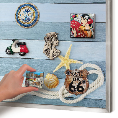 Printed magnet board in a silver frame Maritime climate