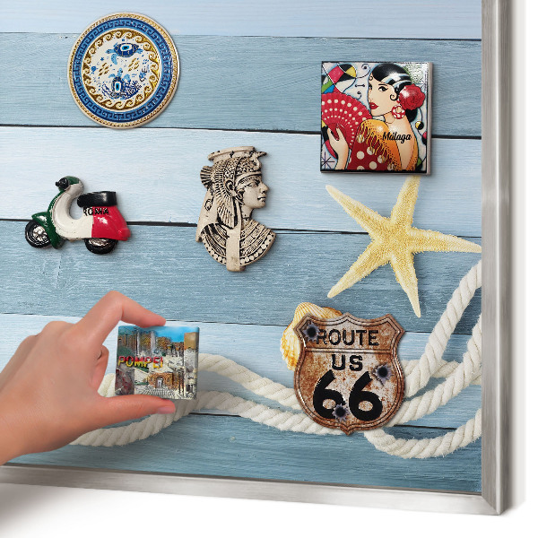 Printed magnet board in a silver frame Maritime climate