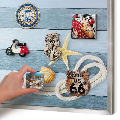 Printed magnet board in a silver frame Maritime climate