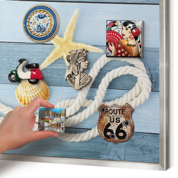 Printed magnet board in a silver frame Maritime climate